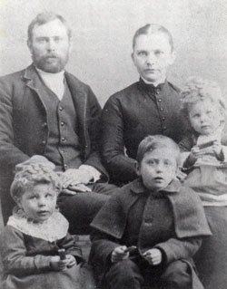 Levi McDowell and wife Polly and unnamed children